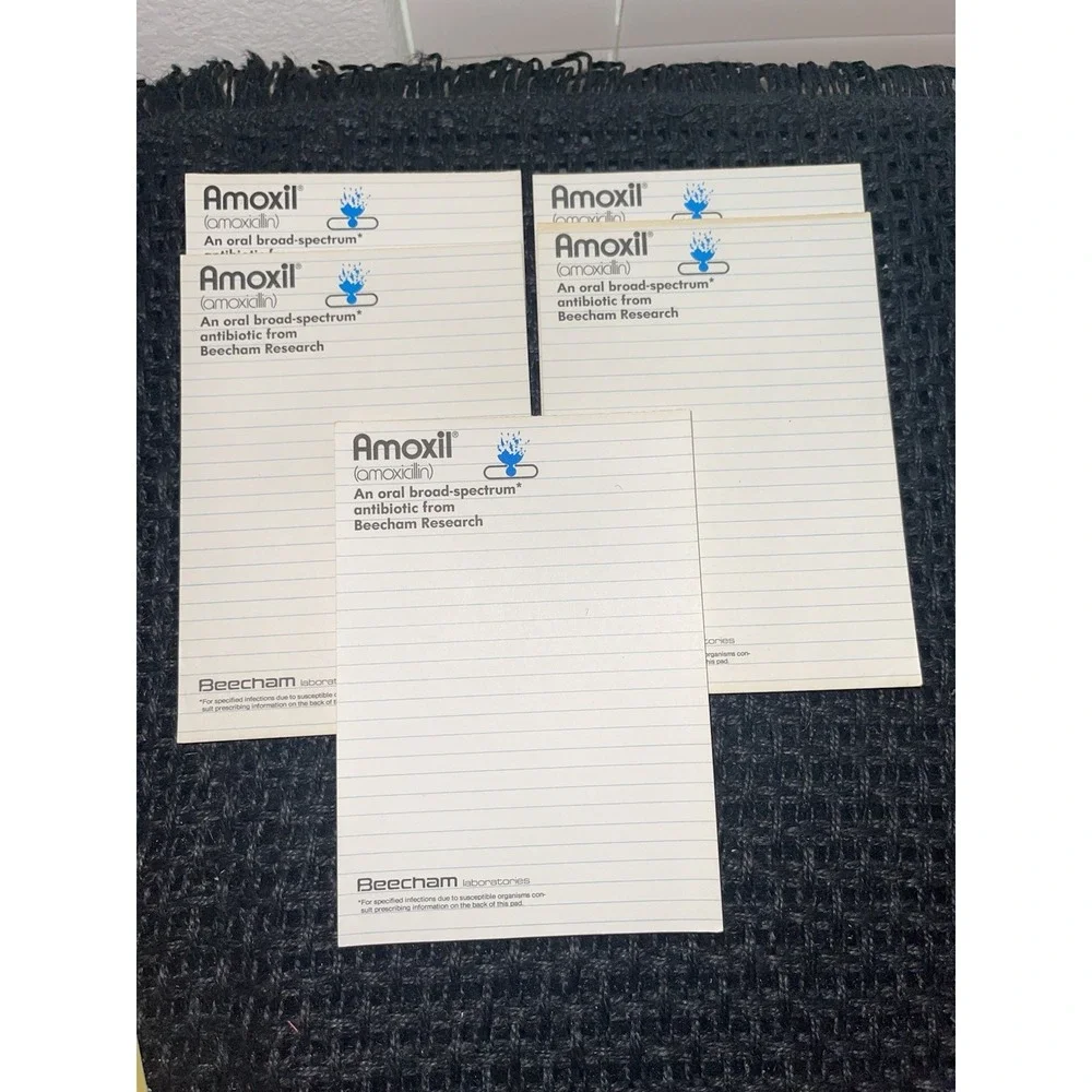 Amoxil 1976 Pharmaceutical Advertisement Notepad & Prescribing Instructions (5)